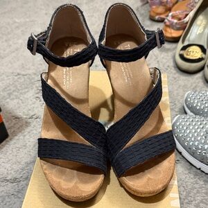 Toms Black Strappy Sandals